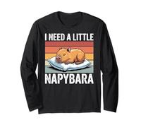 Napybara for Men Women Cute Capybara Sleeping Nap Lover Maglia a Manica