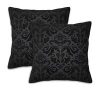 Naqiuli Set di 2 federe per cuscini damascate 45,7 x 45,7 cm, morbide, decorative, per soggiorno, camera da letto, divano