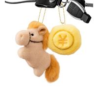 Naqqios Bambola cinese a forma di cavallo di Capodanno, morbida e portatile con ciondolo a forma di mascotte cinese, portachiavi per borse, tavoli da pranzo, vetrine, casa, scuola, uffici, bar