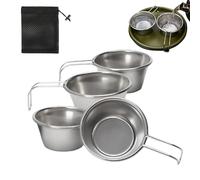 Naqqios Bicchieri in acciaio inox - Bicchiere d'acqua da 50 ml con base antiscivolo, set di 4 tazze portatili per tè e caffè per mangiare campeggio escursionismo sport cucina e barbecue