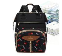 Naqqios Borsa per pannolini per, grande capacità, per mamma e bambino, borsa per la con fasciatoio per bambini, per mamma papà, donne, ragazzi e ragazze, Nero, Se référer au