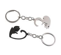 Naqqios Mignoned Chat -Key Cat Coppia Puzzle e nero | Portachiavi coppia abbinato in nero e gatto, portachiavi a forma di cuore per lui e per lei, nero, Consulte la descripción