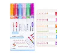 Naqqios Penne curve colorate - Evidenziatore curvo, pennarello a doppia punta con 6 diverse forme curve | Forniture multifunzionali per scrapbooking, pennarelli E