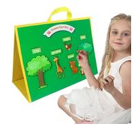 Naqqios Tagliere in feltro - 16,5 x 12,6 x 0,6 pollici per aule, tavole da studio pieghevoli in feltro su entrambi i lati, pratica lavagna in feltro per raccontare storie in età prescolare e per