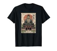 Nara Deer Giappone Retro Todaiji Tempio Giapponese Kanji Souvenir Maglietta