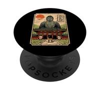 Nara Deer Giappone Retro Todaiji Tempio giapponese Kanji Souvenir PopSockets PopGrip Adesivo