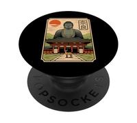 Nara Deer Giappone Retro Todaiji Tempio giapponese Kanji Souvenir PopSockets PopGrip Adesivo