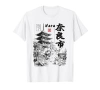 Nara Giappone Cervo Sika Nihon Nippon Grafica Giapponese Maglietta