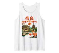 Nara Giappone Tempio Deer Vintage Travel Graphic Canotta