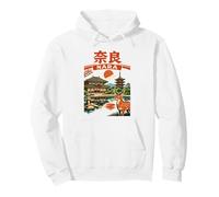 Nara Giappone Tempio Deer Vintage Travel Graphic Felpa con Cappuccio
