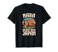 Nara Japan Deer Park Retro Viaggio Souvenir Kawaii Vintage Maglietta