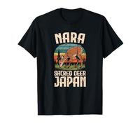 Nara Japan Deer Park Retro Viaggio Souvenir Kawaii Vintage Maglietta