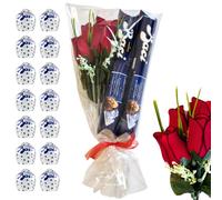 NARAMAKI Baci Perugina San Valentino e Festa della Donna 2025 - Bouquet di Rose Artificiali + 2 Tubi Baci perugina da 87,5 gr Ciascuno