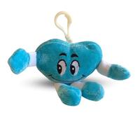 NARAMAKI® Idea Regalo- Idea Regalo Festa Della Donna- San Valentino Napoli Peluche Cuore Tremolino da 12 cm Portachiavi Portafortuna Gadget Tifoseria Bianco e Azzurri