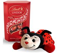 NARAMAKI® Idea Regalo San Valentino e Festa della Donna 2025 - Ciocolato al Latte 200gr + Peluche Coccinella Portafortuna - Regalo