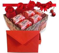 NARAMAKI Regalo Natale 2024 Scatola 10cm+ 5 MonCherì + 3 Rose+ Biglietto Auguri