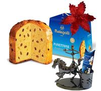 NARAMAKI Regalo Natale 2024 - Soprammobile Porta Penne Metallo + Melegatti 750 GR + Stella di Natale + Baci Perugina 37,5g (Standard, PANETTONE)