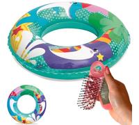 NARAMAKI Salvagente da 51cm - Ciambella con Tema in Assortimento Avventure Marine 3/6A + Spazzon con Specchio Pieghevole - Mare e Piscina