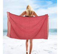 NARAMAKI® Telo Mare 90x170cm in Fouta Rosa con Frange 100% cotone -Ideale per Lettino Spiaggia,Mare e Piscina - Ottimo come Pareo e Asciugamano (ROSA)