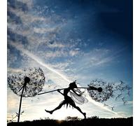 NARCES Silhouette da giardino, spina da giardino, fata magica, statua di filo, fate e dente di leone che ballano insieme - sculture drammatiche delle fate, decorazione artigianale in metallo