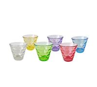 NARCISO 12 Bicchieri Acqua Vetro Colorati Multicolore Eleganti e Raffinati per Uso Quotidiano, Set Bicchieri Acqua e Vino, Coca Cola, Bicchiere da 250ml, Colori Assortiti Stile a Bolle (Bubble)