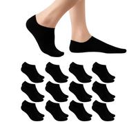 NARCISO 12 Paia Calzini Uomo Corti Cotone, Calzini Donna Unisex Traspiranti e Resistenti, Fantasmini Uomo Cotone Si Adattano Perfettamente Grazie alla Presenza di Elastane (Nero, 38-41)