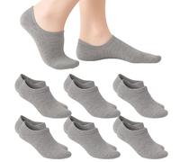 NARCISO 6 Paia Calzini Uomo Corti Cotone, Calzini Donna Unisex Traspiranti e Resistenti, Fantasmini Uomo Cotone Si Adattano Perfettamente Grazie alla Presenza di Elastane (Grigio, 38-41)