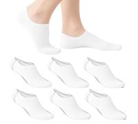 NARCISO 6 Paia Calzini Uomo Corti Cotone, Calzini Donna Unisex Traspiranti e Resistenti, Fantasmini Uomo Cotone Si Adattano Perfettamente Grazie alla Presenza di Elastane (Bianco, 40-43)