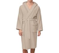 NARCISO - Accappatoio Uomo Donna Microfibra Economico con Tasche Cappuccio e Cintura, Ideale per Casa, Viaggio, Palestra, Tessuto Morbido e Comodo, Taglie dalla S alla XXL (XXL, Beige)