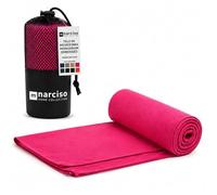 NARCISO Asciugamano Palestra Ideale come Telo Mare Microfibra si Asciuga Rapidamente, Asciugamani Uomo Donna per Pilates, Spiaggia, Viaggio, con Comoda Sacca per il Trasporto (90x170cm, Fuxia)