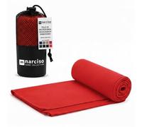 NARCISO Asciugamano Palestra Ideale come Telo Mare Microfibra si Asciuga Rapidamente, Asciugamani Uomo Donna per Pilates, Spiaggia, Viaggio, con Comoda Sacca per il Trasporto (90x170cm, Rosso)