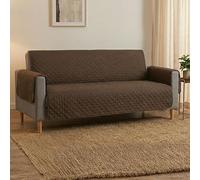 NARCISO Copridivano Poltrone Sofa 1 Posto con Braccioli Made in Italy, Reversibile Realizzato in Microfibra Lavabile Nota per la Resistenza all'Usura Quotidiana, Fissaggio con Laccetti (Fango)