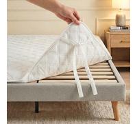 NARCISO Coprirete 120x200 Copri Rete Una Piazza e Mezzo Trapuntato, Salvamaterasso Imbottito Anti-Usura Antiacaro e Anallergico, Copri Doghe con Fissaggio agli Angoli Anti-Spostamento Made in Italy