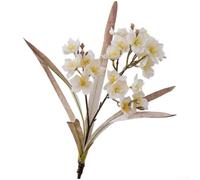 Narciso finto fiore con texture realistica in rilievo per uso nuziale, decorazione per la casa e oggetti di scena fotografici, realizzato in tessuto per mantenere la forma nel tempo (bianco)