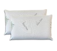 NARCISO - Set 2 Copricuscini Letto con Zip, Copricuscino 50x80 in Aloe 4 Stagioni, Tessuto Anallergico, Antiacaro, Igienico, Traspirante e Perfetto per Tutte Le Stagioni, Copri Cuscini