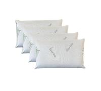 NARCISO - Set 4 Copricuscini Letto con Zip, Copricuscino 50x80 in Aloe 4 Stagioni, Tessuto Anallergico, Antiacaro, Igienico, Traspirante e Perfetto per Tutte Le Stagioni, Copri Cuscini