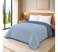 NARCISO - Trapunta Una Piazza e Mezza Primaverile con Trama Lavorata dal Design Classico, Trapuntino Ideale per la Mezza Stagione, Copriletto Una Piazza e Mezzo Leggero (Azzurro/Polvere)