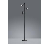 NARCOS PIANTANA LED 20,7W 1980lm, 3000K 3 DIFFUSORI ORIENTABILI LUCE PASSANTE NERO OPACO CON TOUCH DIMMER 4 INTENSITA' H.154CM