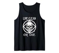 Narcotici Anonimi ufficiali: Live Clean or Die, cranio. Canotta