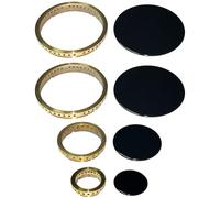Nardi - Kit 4 corone spartifiamma anelli in ottone completi di copertura smaltata nera lucida per cucina piano cottura 4 fuochi - Made in Italy - KIT47001