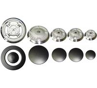 Nardi - Kit 5 bruciatori Originali Sabaf completi di piattelli spartifiamma Opachi 4 fuochi + tripla corona per cucina piano cottura 5 fuochi - Made in Italy - NA08/1