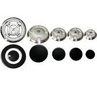 Nardi - Kit 5 bruciatori Sabaf completi di piattelli spartifiamma 4 fuochi + tripla corona per cucina piano cottura 5 fuochi - Made in Italy - NA09