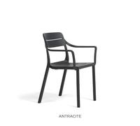 Nardi Sedia Cassia Armchair Antracite Braccioli Impilabile