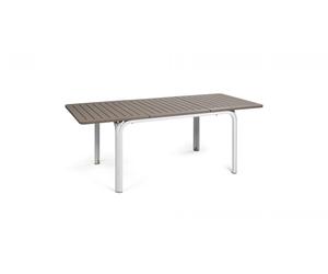 Nardi Tavolo Alloro 140 Extensible Tortora Allungabile 140-210cm Piedini Bianco