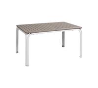 Nardi Tavolo Rettangolare Alloro Extensible 140 cm Gambe Bianche Piano Tortora