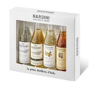 Nardini Set 4 Mignon Grappa e Liquori 3 cl in Confezione Regalo | Grappa Bianca, Grappa Riserva 3 Anni, Mandorla e Tagliatella, 4 x 3 cl, 35-50% vol.