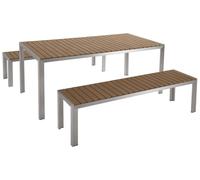 NARDO 6 posti Set da pranzo da giardino con panche Marrone