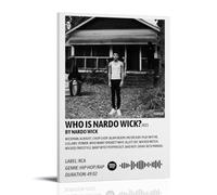 Nardo Wick, Poster con scritta "Who Is Nardo", decorazione artistica da parete su tela, per camera da letto, soggiorno, camera da letto, decorazione artistica da parete, stile cornice, 20 x 30 cm