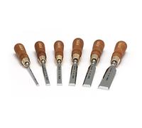 Narex - Scalpello Premium - 6 Pezzi, Lame in Acciaio Cr-Mn Indurito, Manico in Legno di Faggio Bianco