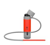 Narghilè Portatile EL-BADIA P1 24 cm - Shisha Ultra-Compatto da Viaggio con Avvolgitubo Brevettato, Camino in Ceramica Reversibile, Tubo in Silicone & Vaso Acrilico (Scarlet Red)